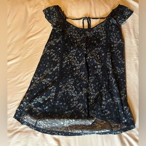 Maurices Black Floral Tie-Back Off-Shoulder Camisole